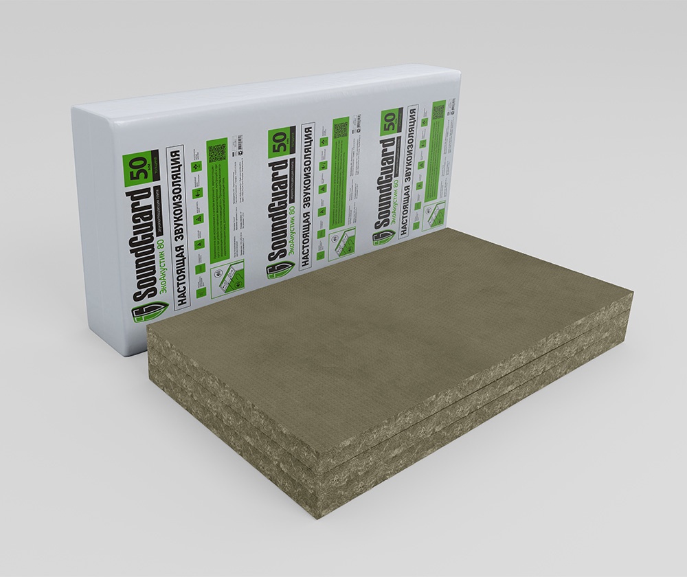 Плита звукопоглощающая SoundGuard ЭкоАкустик 80 (50 мм)